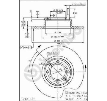 Brzdový kotouč BREMBO 08.3894.10