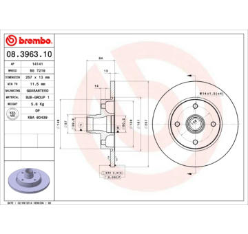 Brzdový kotouč BREMBO 08.3963.10