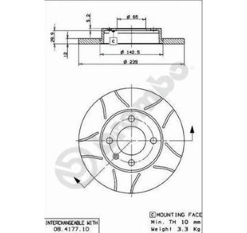 Brzdový kotouč BREMBO 08.4177.75