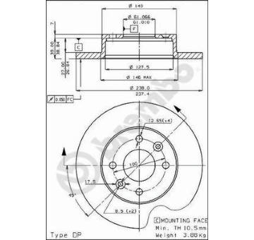 Brzdový kotouč BREMBO 08.4284.20