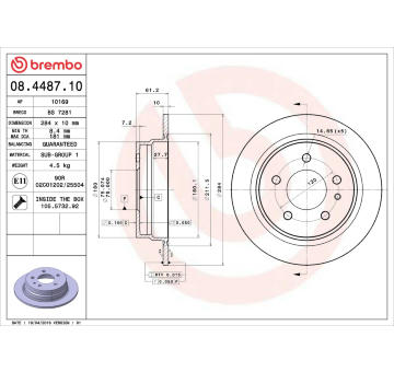 Brzdový kotouč BREMBO 08.4487.10