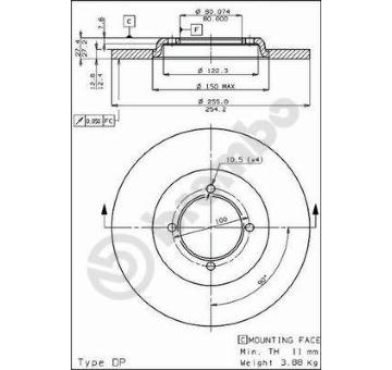 Brzdový kotouč BREMBO 08.4496.10