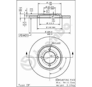 Brzdový kotouč BREMBO 08.4505.20