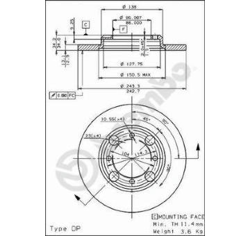 Brzdový kotouč BREMBO 08.4786.10