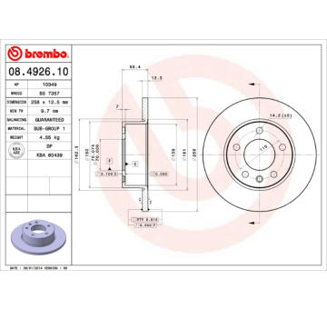 Brzdový kotouč BREMBO 08.4926.10