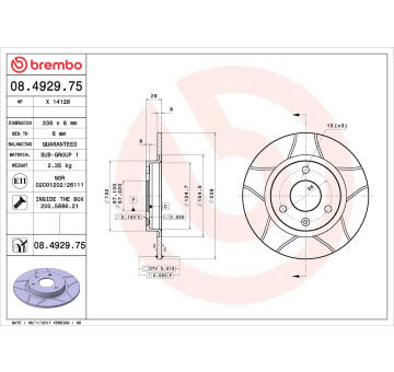 Brzdový kotouč BREMBO 08.4929.75