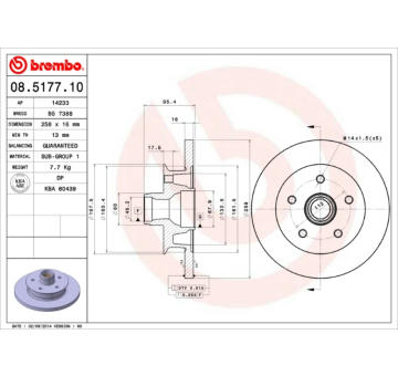 Brzdový kotúč BREMBO 08.5177.10