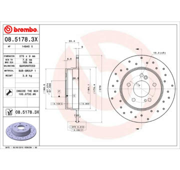 Brzdový kotouč BREMBO 08.5178.3X