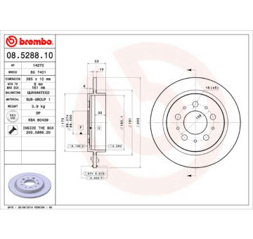 Brzdový kotouč BREMBO 08.5288.10