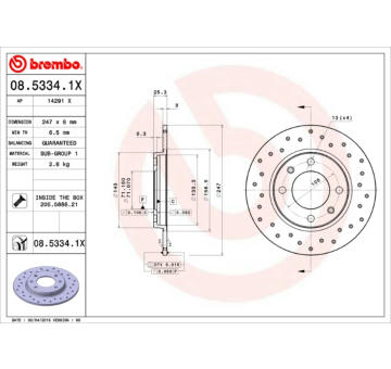 Brzdový kotouč BREMBO 08.5334.1X