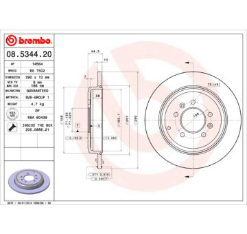 Brzdový kotouč BREMBO 08.5344.20