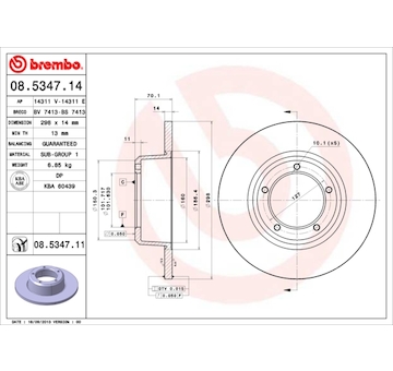 Brzdový kotouč BREMBO 08.5347.11