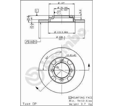 Brzdový kotouč BREMBO 08.5356.10