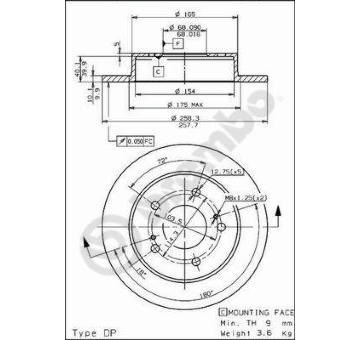 Brzdový kotouč BREMBO 08.5443.20