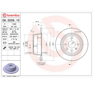 Brzdový kotouč BREMBO 08.5559.10