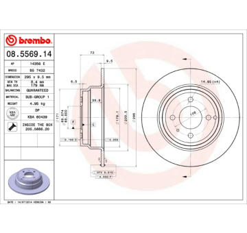 Brzdový kotúč BREMBO 08.5569.14