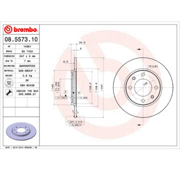 Brzdový kotouč BREMBO 08.5573.10