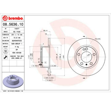 Brzdový kotouč BREMBO 08.5636.10