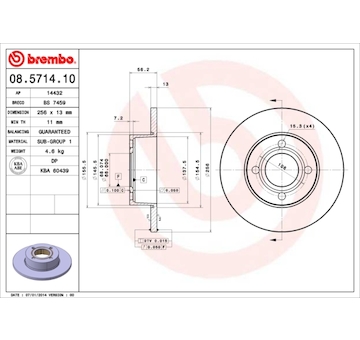 Brzdový kotouč BREMBO 08.5714.10