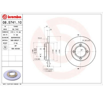 Brzdový kotouč BREMBO 08.5741.10