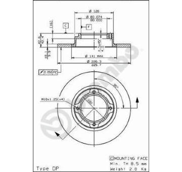 Brzdový kotouč BREMBO 08.6858.10