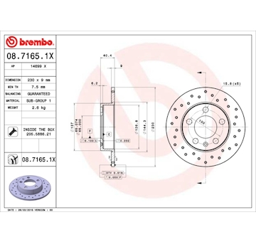 Brzdový kotouč BREMBO 08.7165.1X