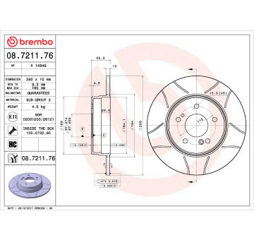 Brzdový kotouč BREMBO 08.7211.76