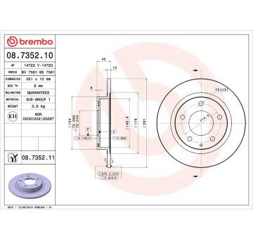 Brzdový kotouč BREMBO 08.7352.11