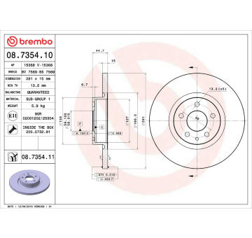 Brzdový kotouč BREMBO 08.7354.11