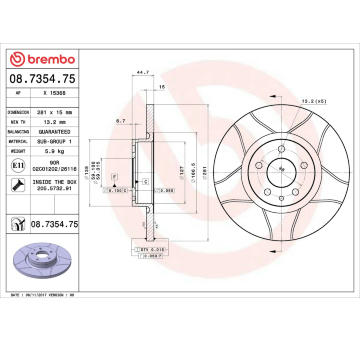 Brzdový kotouč BREMBO 08.7354.75