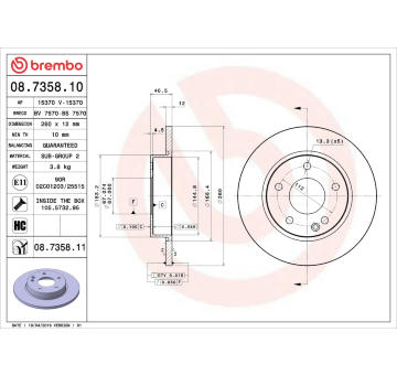 Brzdový kotouč BREMBO 08.7358.11