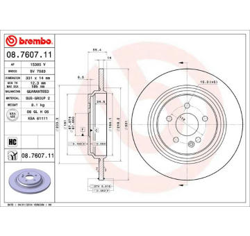 Brzdový kotouč BREMBO 08.7607.11