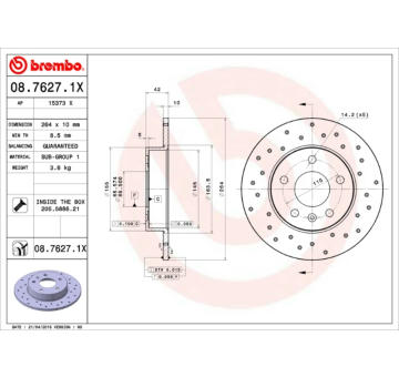 Brzdový kotouč BREMBO 08.7627.1X