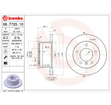 Brzdový kotouč BREMBO 08.7725.10