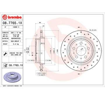 Brzdový kotouč BREMBO 08.7765.1X