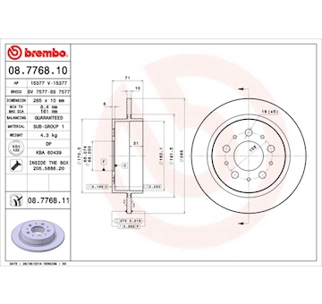 Brzdový kotouč BREMBO 08.7768.10