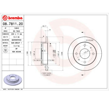 Brzdový kotouč BREMBO 08.7811.20