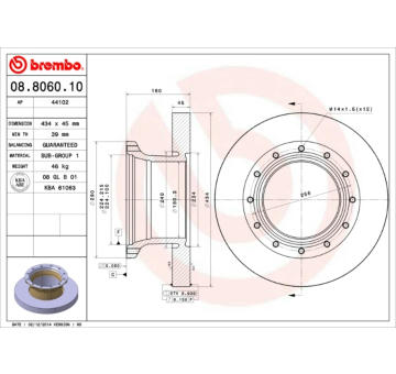 Brzdový kotouč BREMBO 08.8060.10