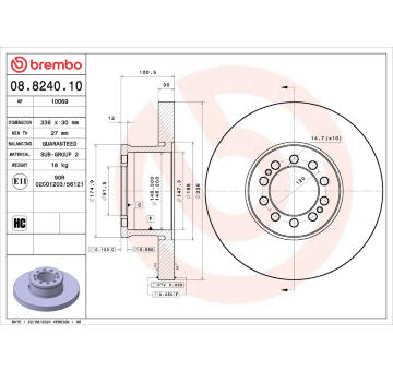 Brzdový kotouč BREMBO 08.8240.10