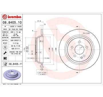 Brzdový kotouč BREMBO 08.8405.11