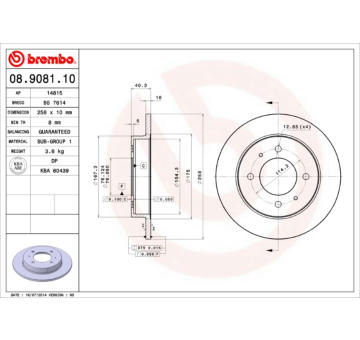 Brzdový kotouč BREMBO 08.9081.10