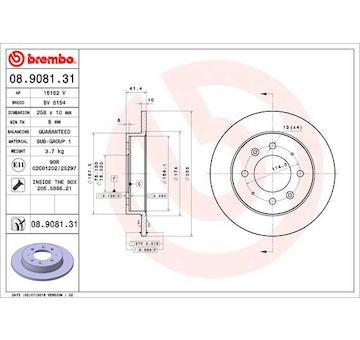 Brzdový kotouč BREMBO 08.9081.31