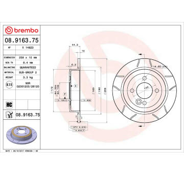 Brzdový kotouč BREMBO 08.9163.75