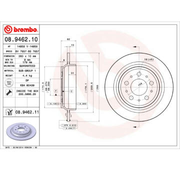 Brzdový kotouč BREMBO 08.9462.11