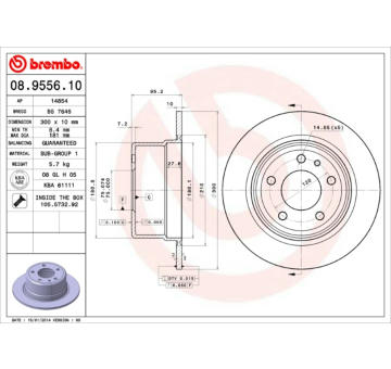 Brzdový kotouč BREMBO 08.9556.10