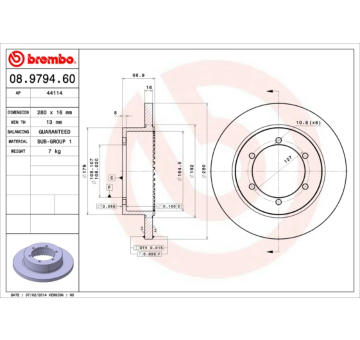 Brzdový kotouč BREMBO 08.9794.60