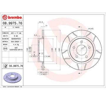 Brzdový kotouč BREMBO 08.9975.76