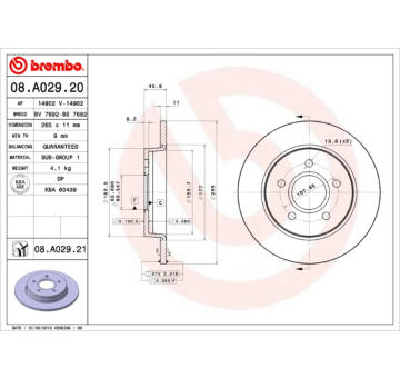 Brzdový kotouč BREMBO 08.A029.21