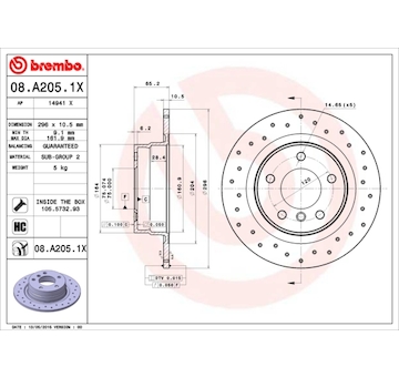 Brzdový kotouč BREMBO 08.A205.1X