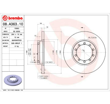 Brzdový kotouč BREMBO 08.A363.10